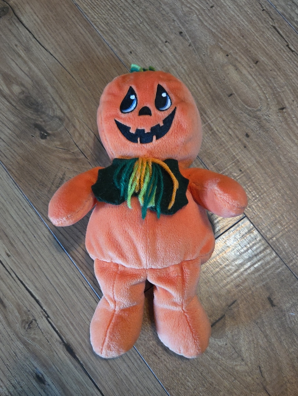 Plush Pumpkin Jack-O'-Lantern Doll - Orange